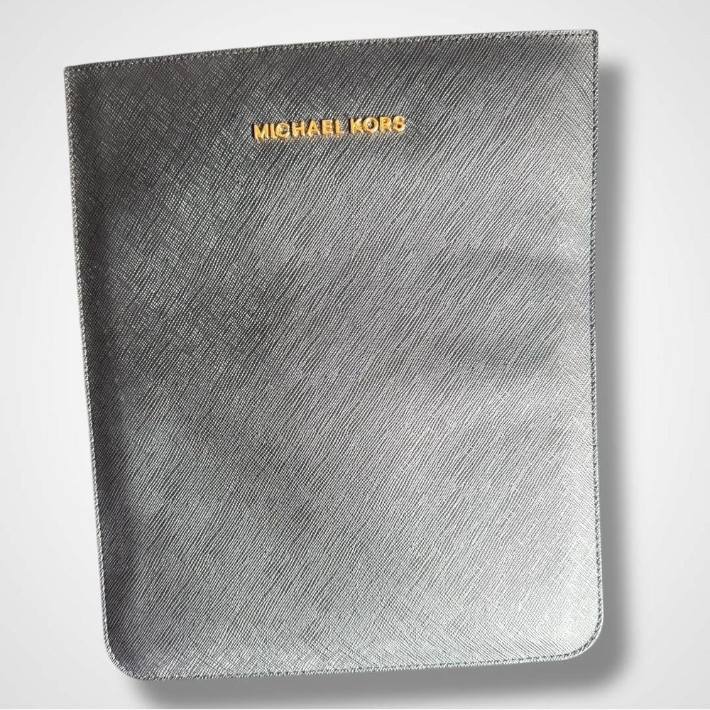Michael Kors  Black & Gold Saffiano Leather IPad Protector/Slip 8.25 × 10